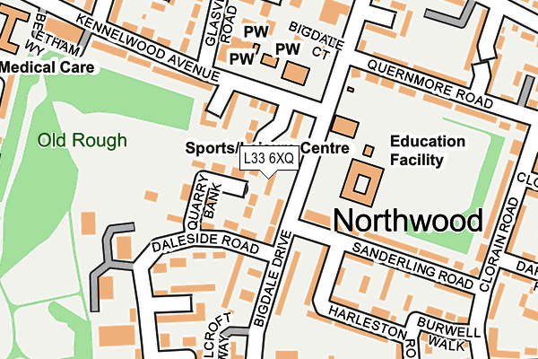 L33 6XQ map - OS OpenMap – Local (Ordnance Survey)