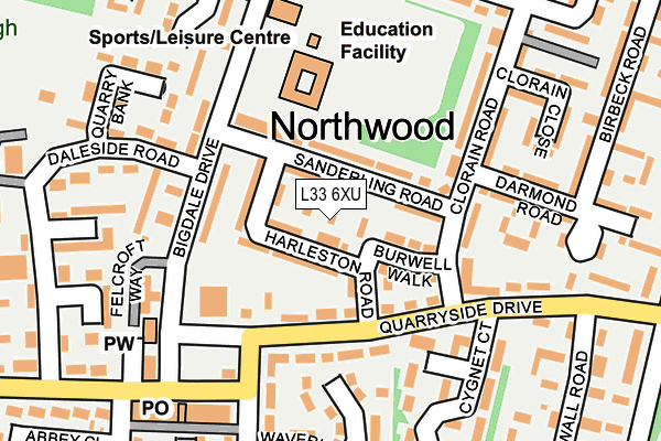 L33 6XU map - OS OpenMap – Local (Ordnance Survey)