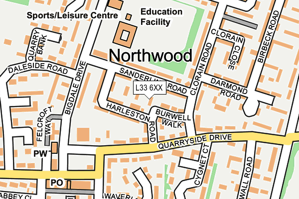 L33 6XX map - OS OpenMap – Local (Ordnance Survey)