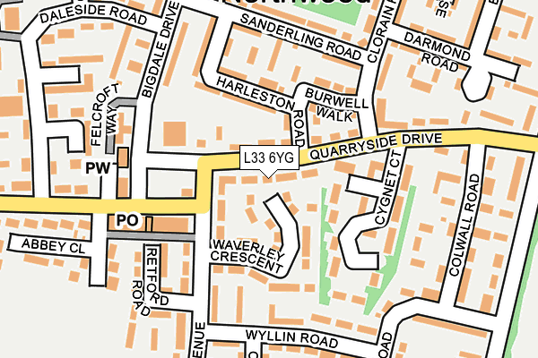 L33 6YG map - OS OpenMap – Local (Ordnance Survey)