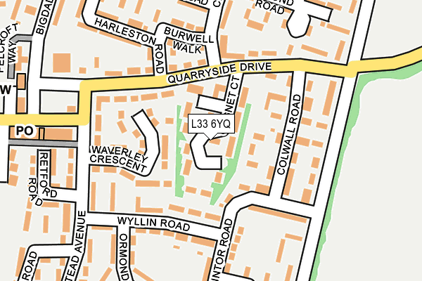 L33 6YQ map - OS OpenMap – Local (Ordnance Survey)
