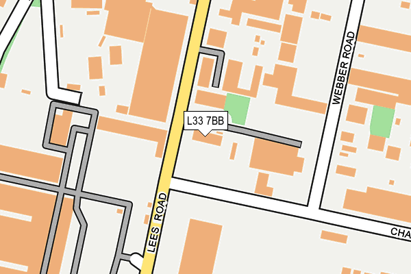 L33 7BB map - OS OpenMap – Local (Ordnance Survey)