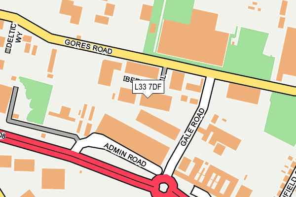 L33 7DF map - OS OpenMap – Local (Ordnance Survey)