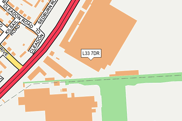 L33 7DR map - OS OpenMap – Local (Ordnance Survey)