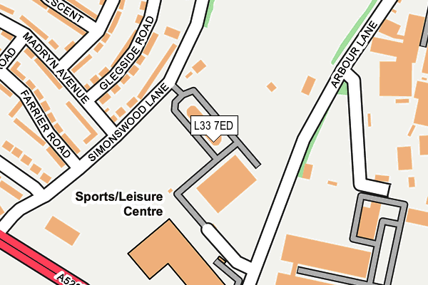 L33 7ED map - OS OpenMap – Local (Ordnance Survey)