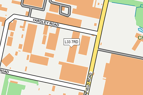 L33 7RD map - OS OpenMap – Local (Ordnance Survey)