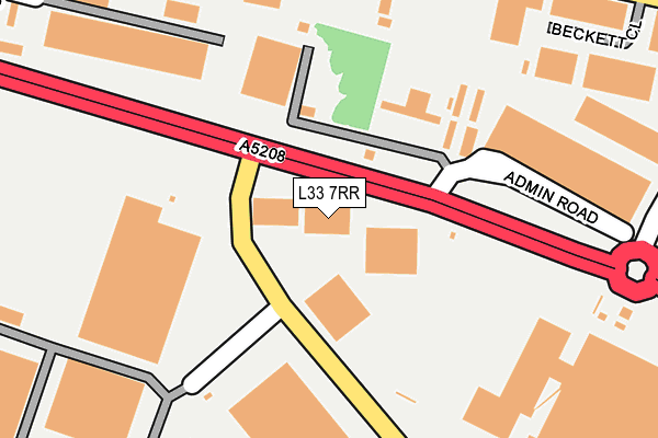 L33 7RR map - OS OpenMap – Local (Ordnance Survey)