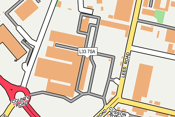 L33 7SA map - OS OpenMap – Local (Ordnance Survey)
