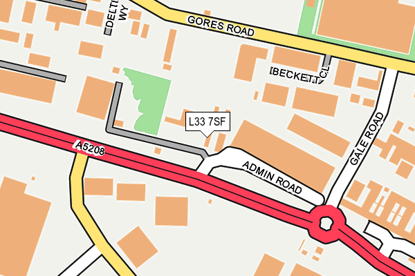 L33 7SF map - OS OpenMap – Local (Ordnance Survey)