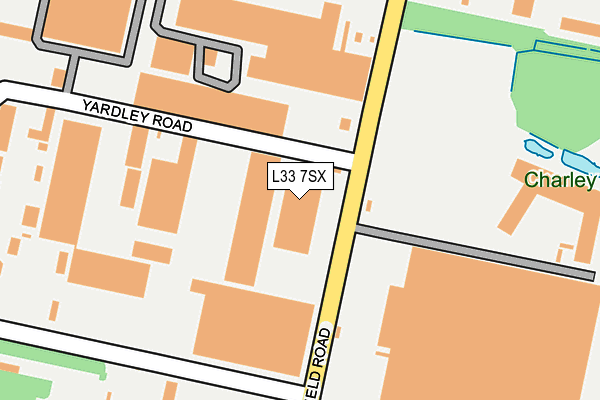 L33 7SX map - OS OpenMap – Local (Ordnance Survey)