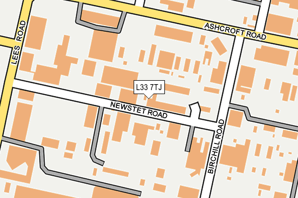 L33 7TJ map - OS OpenMap – Local (Ordnance Survey)