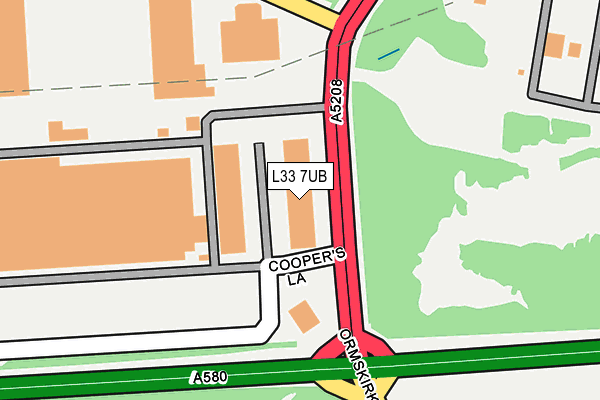 L33 7UB map - OS OpenMap – Local (Ordnance Survey)