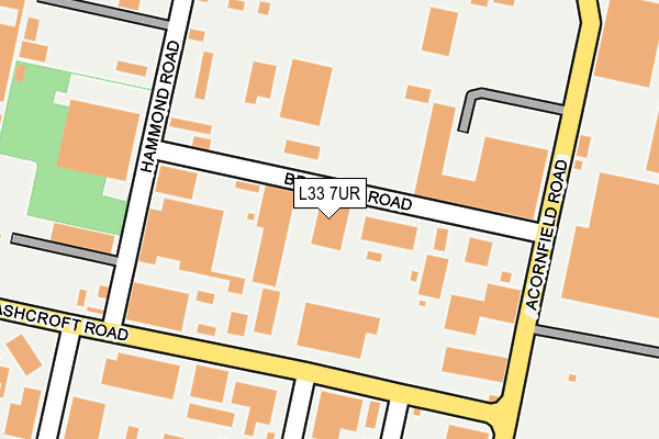 L33 7UR map - OS OpenMap – Local (Ordnance Survey)