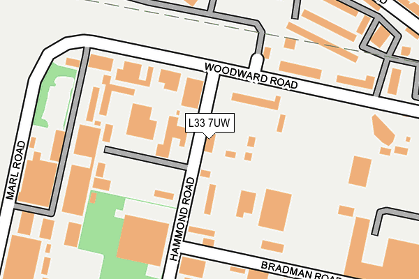 L33 7UW map - OS OpenMap – Local (Ordnance Survey)