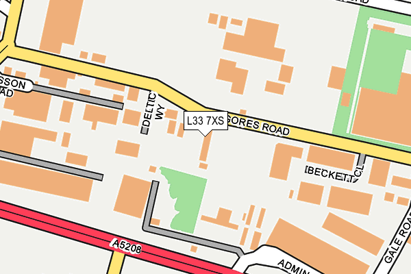 L33 7XS map - OS OpenMap – Local (Ordnance Survey)