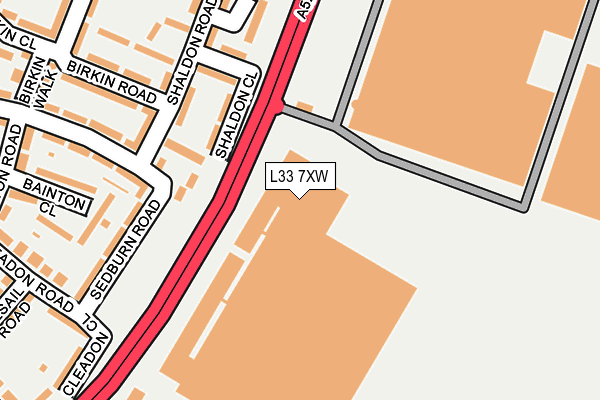 L33 7XW map - OS OpenMap – Local (Ordnance Survey)