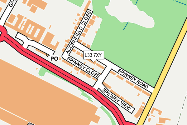 L33 7XY map - OS OpenMap – Local (Ordnance Survey)