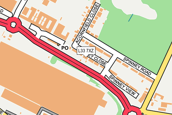L33 7XZ map - OS OpenMap – Local (Ordnance Survey)