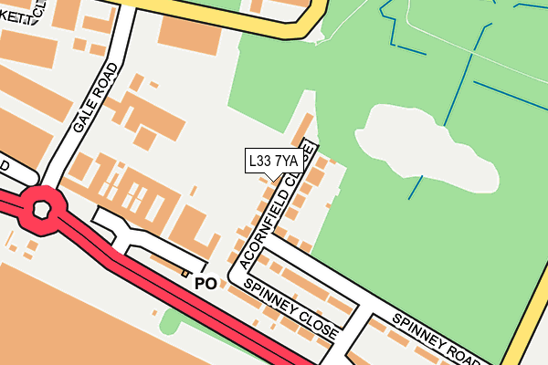 L33 7YA map - OS OpenMap – Local (Ordnance Survey)