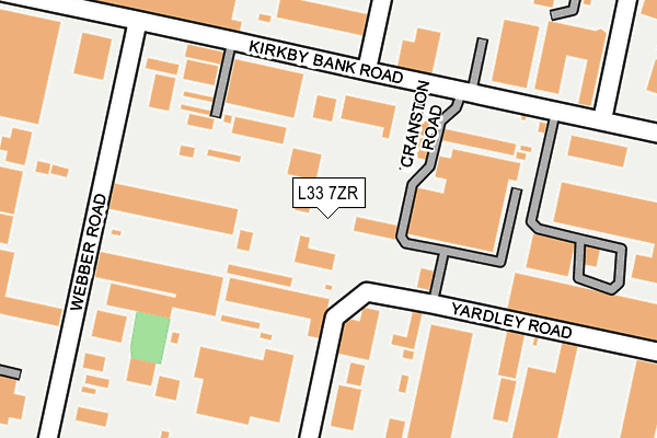 L33 7ZR map - OS OpenMap – Local (Ordnance Survey)