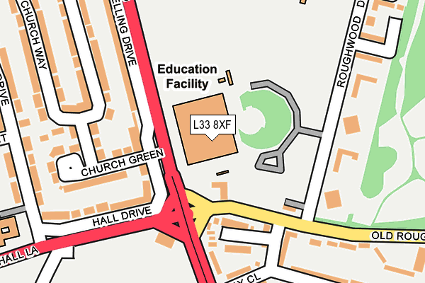 L33 8XF map - OS OpenMap – Local (Ordnance Survey)