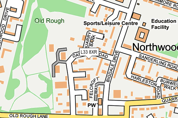 L33 8XR map - OS OpenMap – Local (Ordnance Survey)