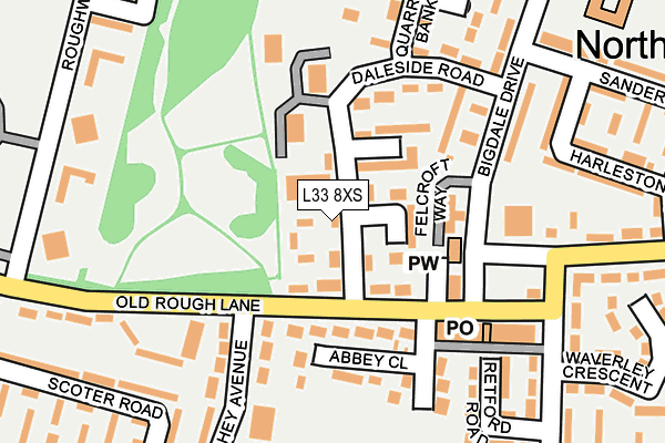 L33 8XS map - OS OpenMap – Local (Ordnance Survey)