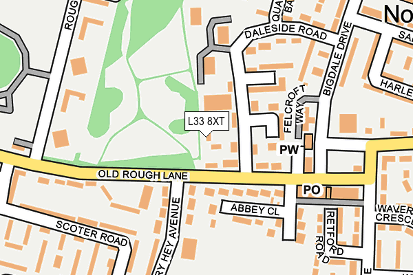 L33 8XT map - OS OpenMap – Local (Ordnance Survey)