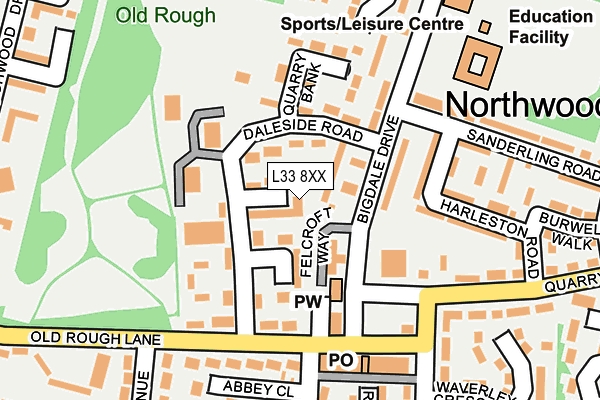 L33 8XX map - OS OpenMap – Local (Ordnance Survey)