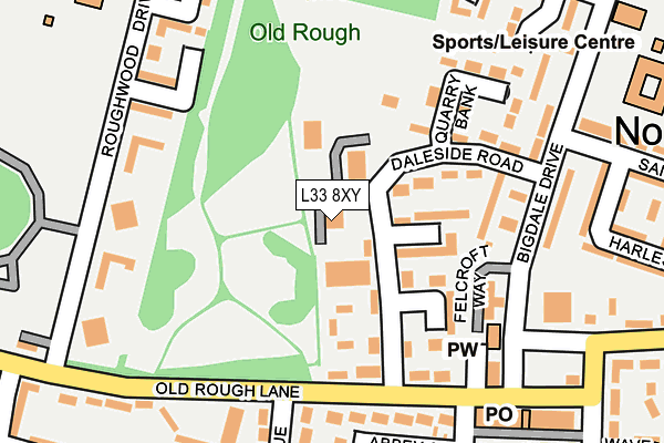 L33 8XY map - OS OpenMap – Local (Ordnance Survey)