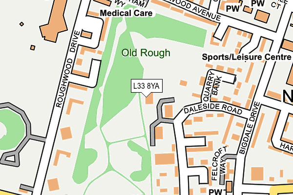L33 8YA map - OS OpenMap – Local (Ordnance Survey)