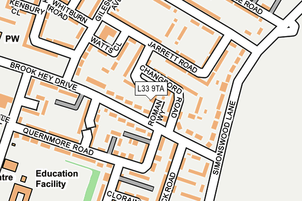 L33 9TA map - OS OpenMap – Local (Ordnance Survey)
