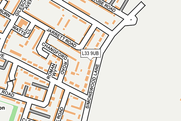 L33 9UB map - OS OpenMap – Local (Ordnance Survey)