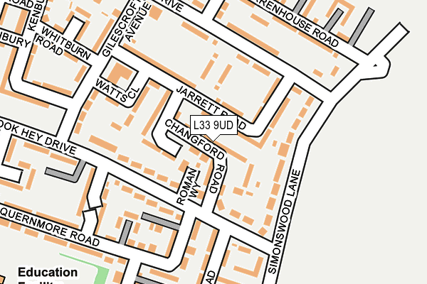 L33 9UD map - OS OpenMap – Local (Ordnance Survey)