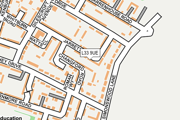 L33 9UE map - OS OpenMap – Local (Ordnance Survey)