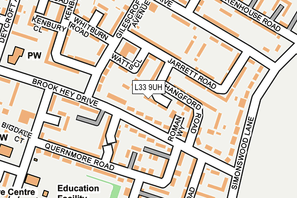 L33 9UH map - OS OpenMap – Local (Ordnance Survey)