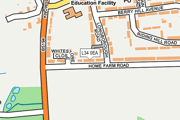 L34 0EA map - OS OpenMap – Local (Ordnance Survey)