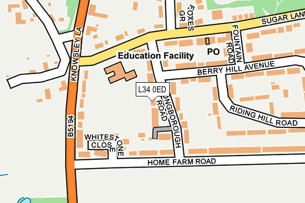 L34 0ED map - OS OpenMap – Local (Ordnance Survey)