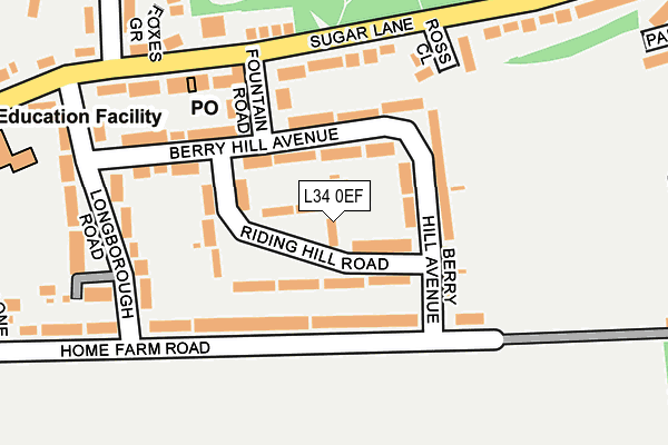 L34 0EF map - OS OpenMap – Local (Ordnance Survey)