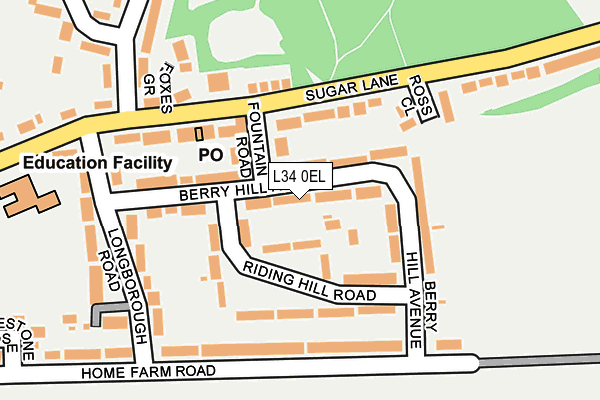 L34 0EL map - OS OpenMap – Local (Ordnance Survey)