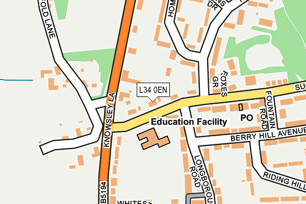 L34 0EN map - OS OpenMap – Local (Ordnance Survey)