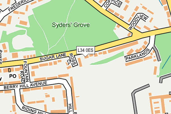 L34 0ES map - OS OpenMap – Local (Ordnance Survey)