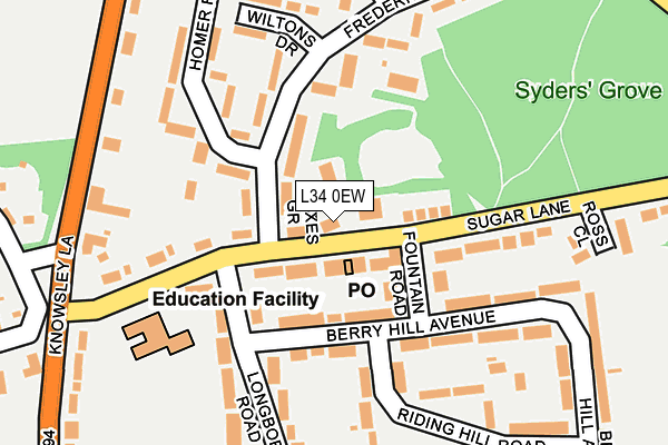 L34 0EW map - OS OpenMap – Local (Ordnance Survey)