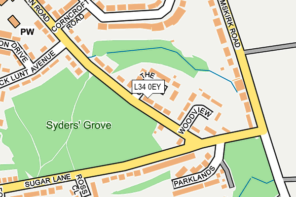 L34 0EY map - OS OpenMap – Local (Ordnance Survey)