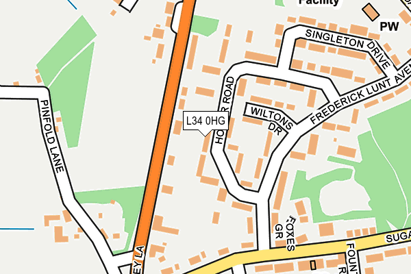 L34 0HG map - OS OpenMap – Local (Ordnance Survey)