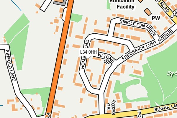 L34 0HH map - OS OpenMap – Local (Ordnance Survey)