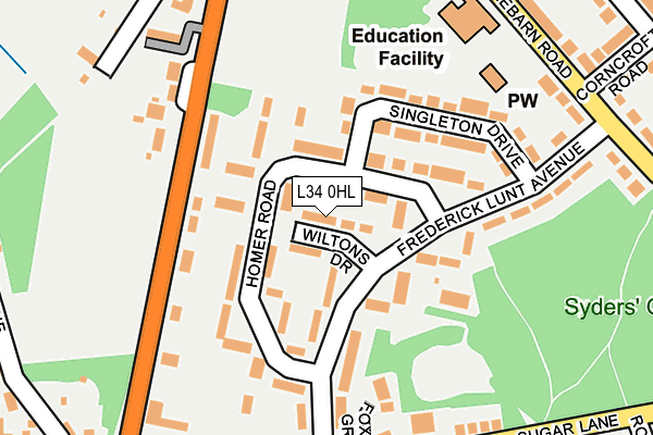 L34 0HL map - OS OpenMap – Local (Ordnance Survey)