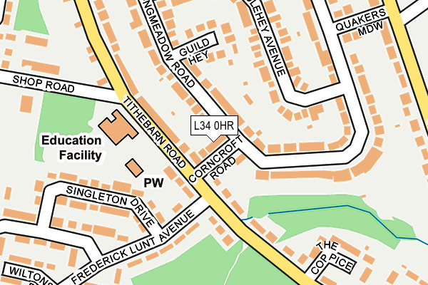 L34 0HR map - OS OpenMap – Local (Ordnance Survey)