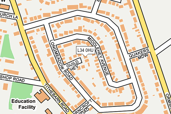 L34 0HU map - OS OpenMap – Local (Ordnance Survey)