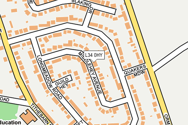 L34 0HY map - OS OpenMap – Local (Ordnance Survey)